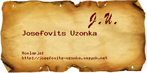Josefovits Uzonka névjegykártya